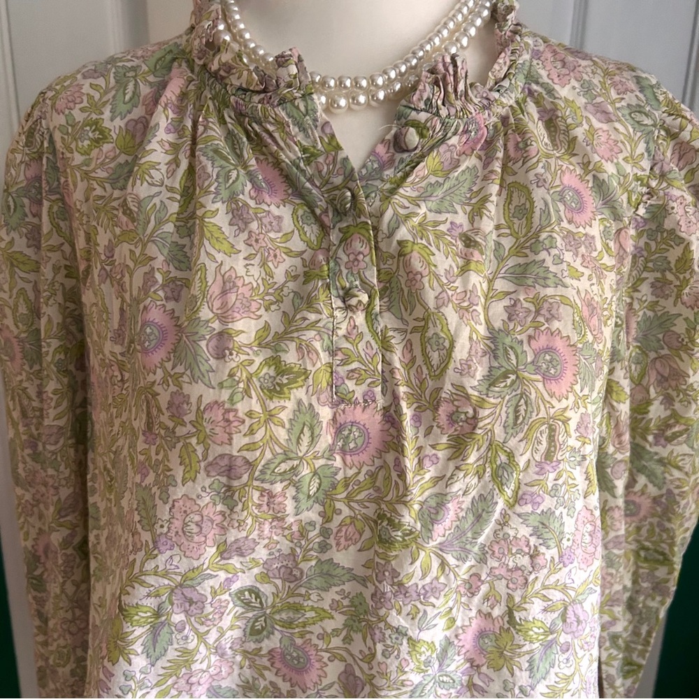 House Of Harlow 1960 Josepha Peasant Floral Blouse S